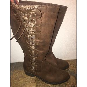 Cloudwalkers by Avenue faux lace up boots wide calf